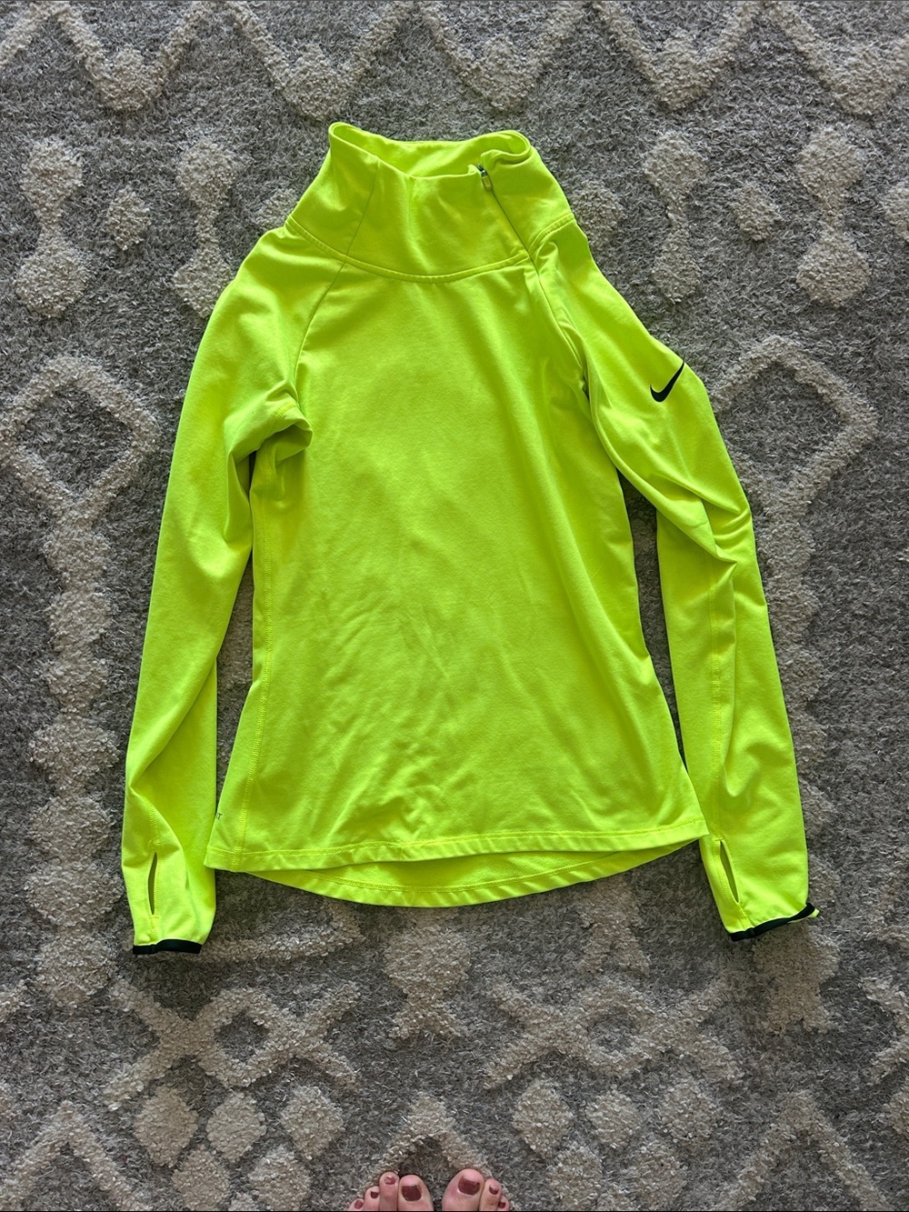 Nike High-Visibility Neon Yellow Quarter Zip Training Top